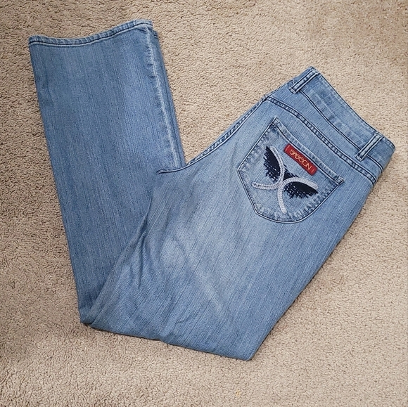 Sasson Light Wash Bootcut Boogie Stretch Denim VTG Jeans Sz 8 34"x30" - Picture 1 of 10